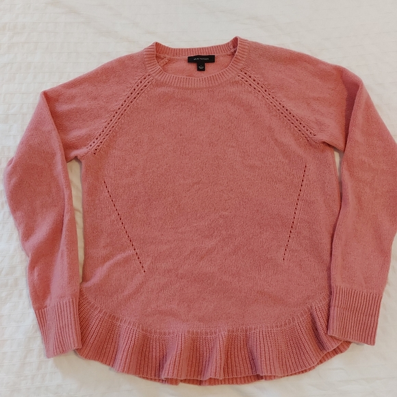 Anne Taylor Wool Cashmere Peplum Crewneck Sweater - Picture 2 of 8